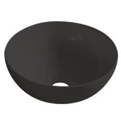 Rund servant i porselen frittstående/toppmontert svart Ø40 cm