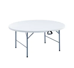 Sammenleggbart bord Ø160 cm plast/stål hvit – Sunlife®