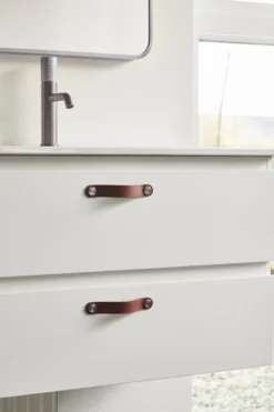 Skinnhåndtak 12,8 cm brun 2-pk.