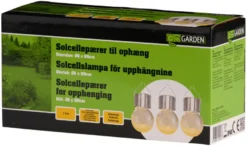 Solcellepære glass/metall Ø6 cm 3-pk. - Garden®