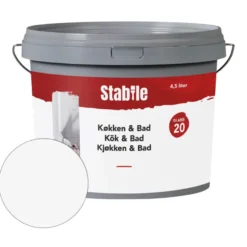 Stabile 20 kjøkken/bad hvit - 5 liter