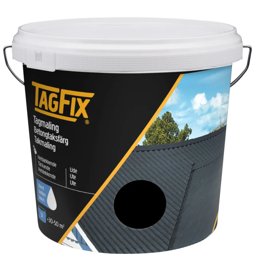 Takmaling vannbasert svart 5 liter - Tagfix