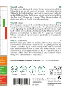 Valmue ´Unikko` økologisk