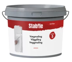 Veggmaling 5 hvit 4,5 liter - Stabile