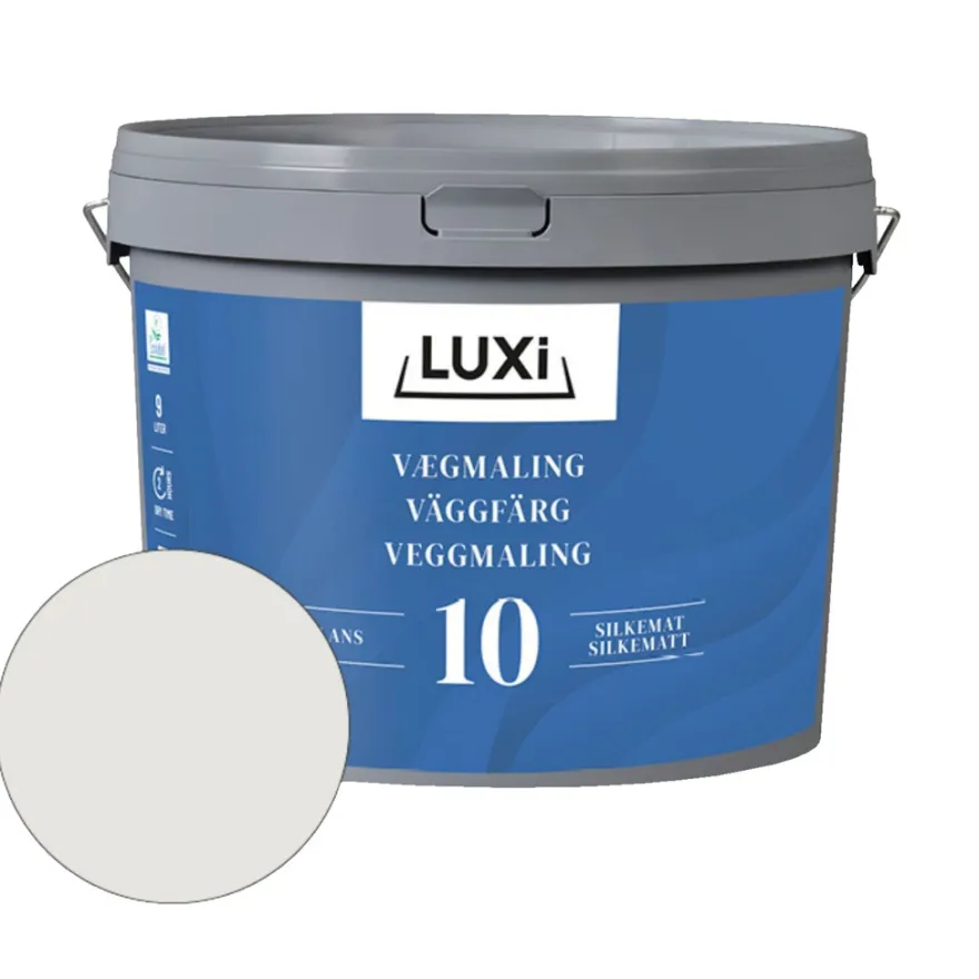 Veggmaling glans 10 motehvit 9,1 liter - Luxi